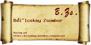 Bölcskey Zsombor névjegykártya